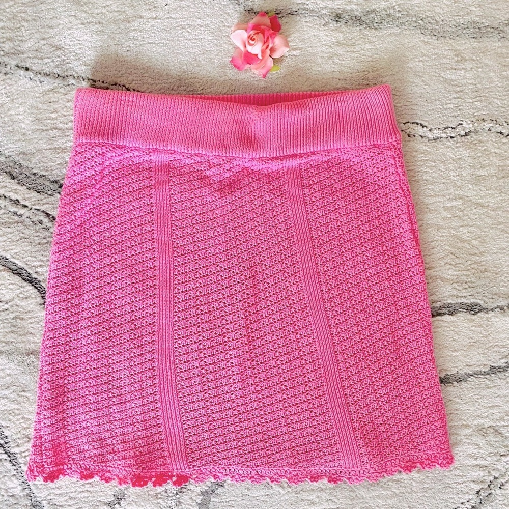 💕Asos Pink Knit Skirt SZ M/L (10)